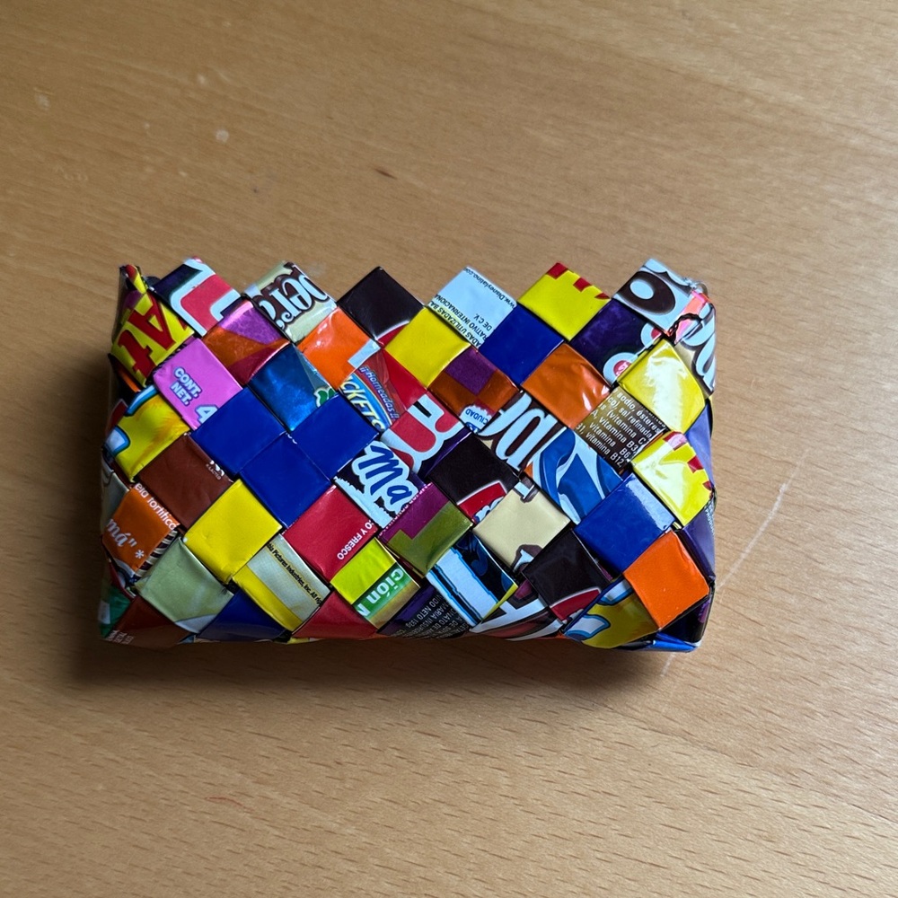 Colorful Woven Candy Wrapper Change Purse